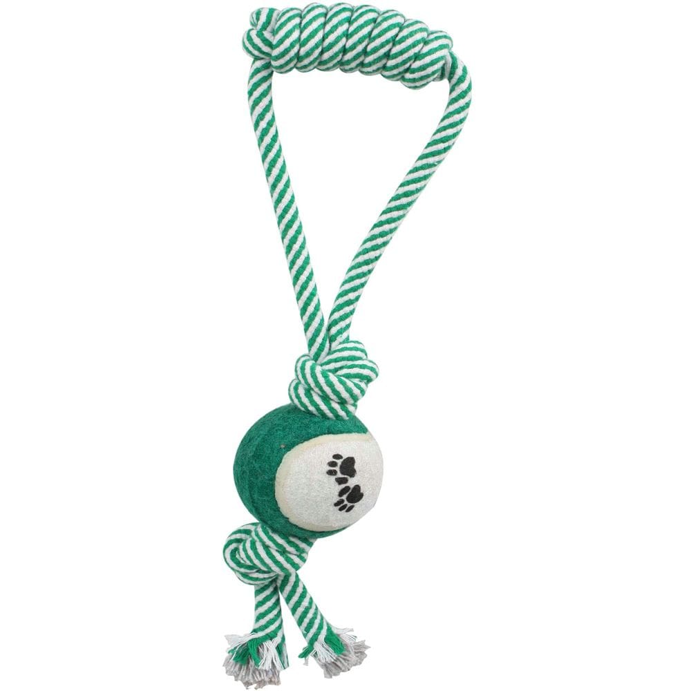 Juguete para perro Pet Life `Pull Away` con cuerda y pelota de tenis