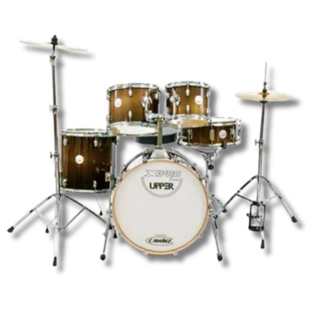 Bateria X-Pro Upper Bumbo 22 Completa + Pratos Gold Sparkle