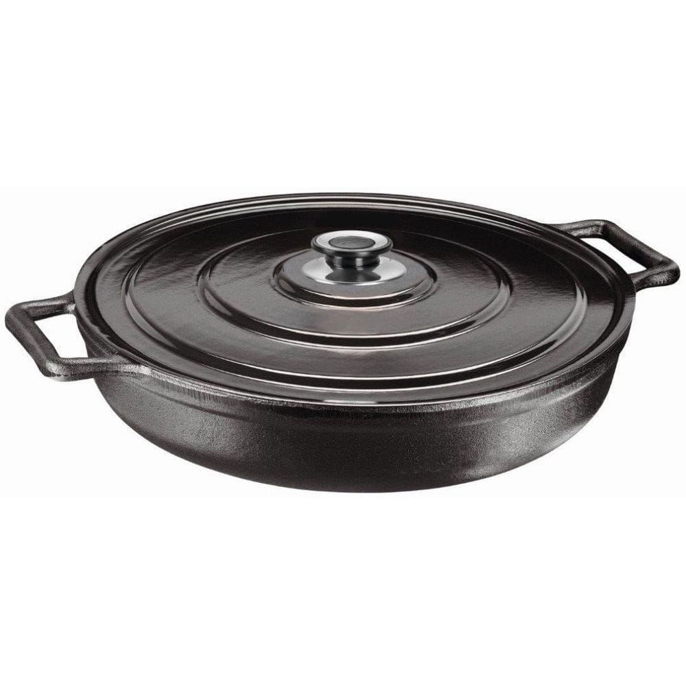 Frigideira Paella 36cm Tampa Metálica Alça Ferro Panela Mineira