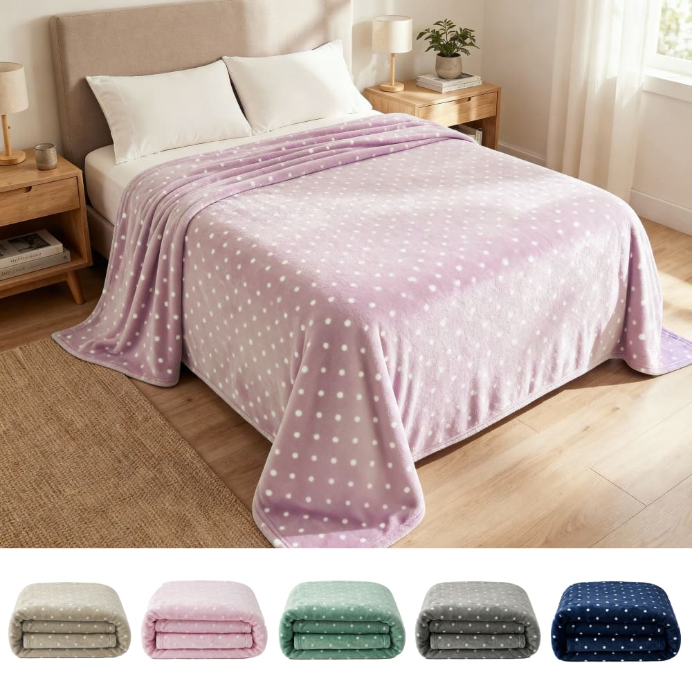 Manta Cobertor Casal Corttex Poá 180x220cm Microfibra Antialérgico Super Macio Premium