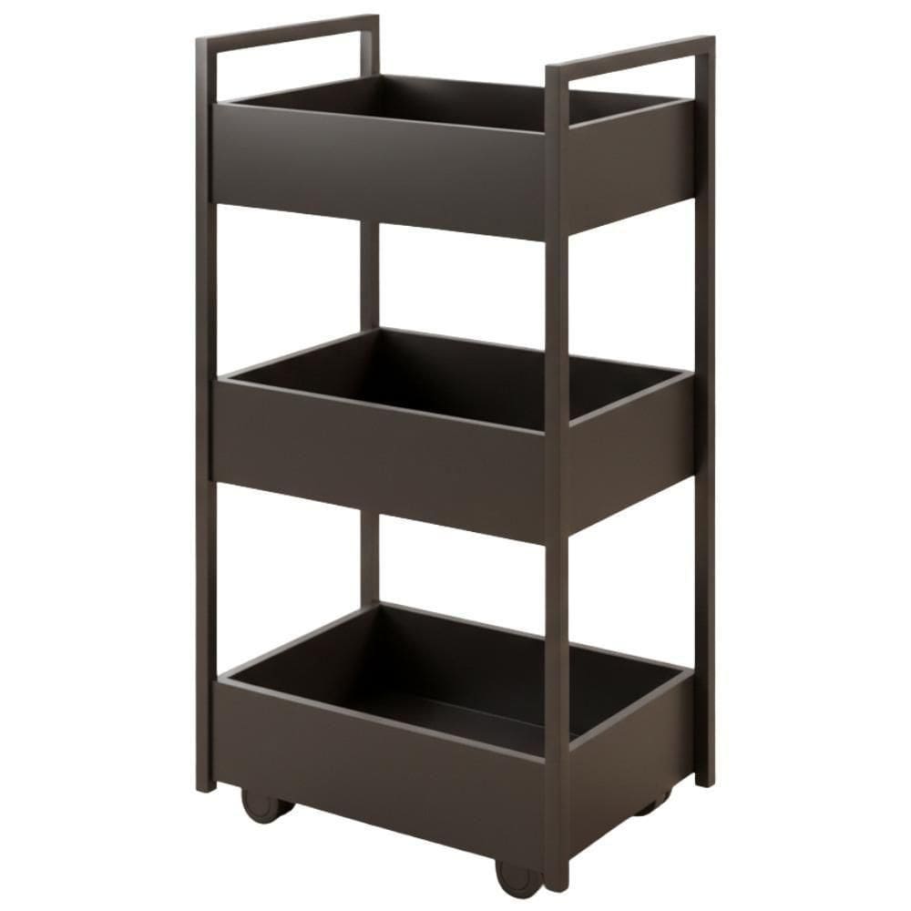 Carrinho Organizador Multiuso 3 Cestos Bp Lais 50 Cm Preto Eratto Moveis