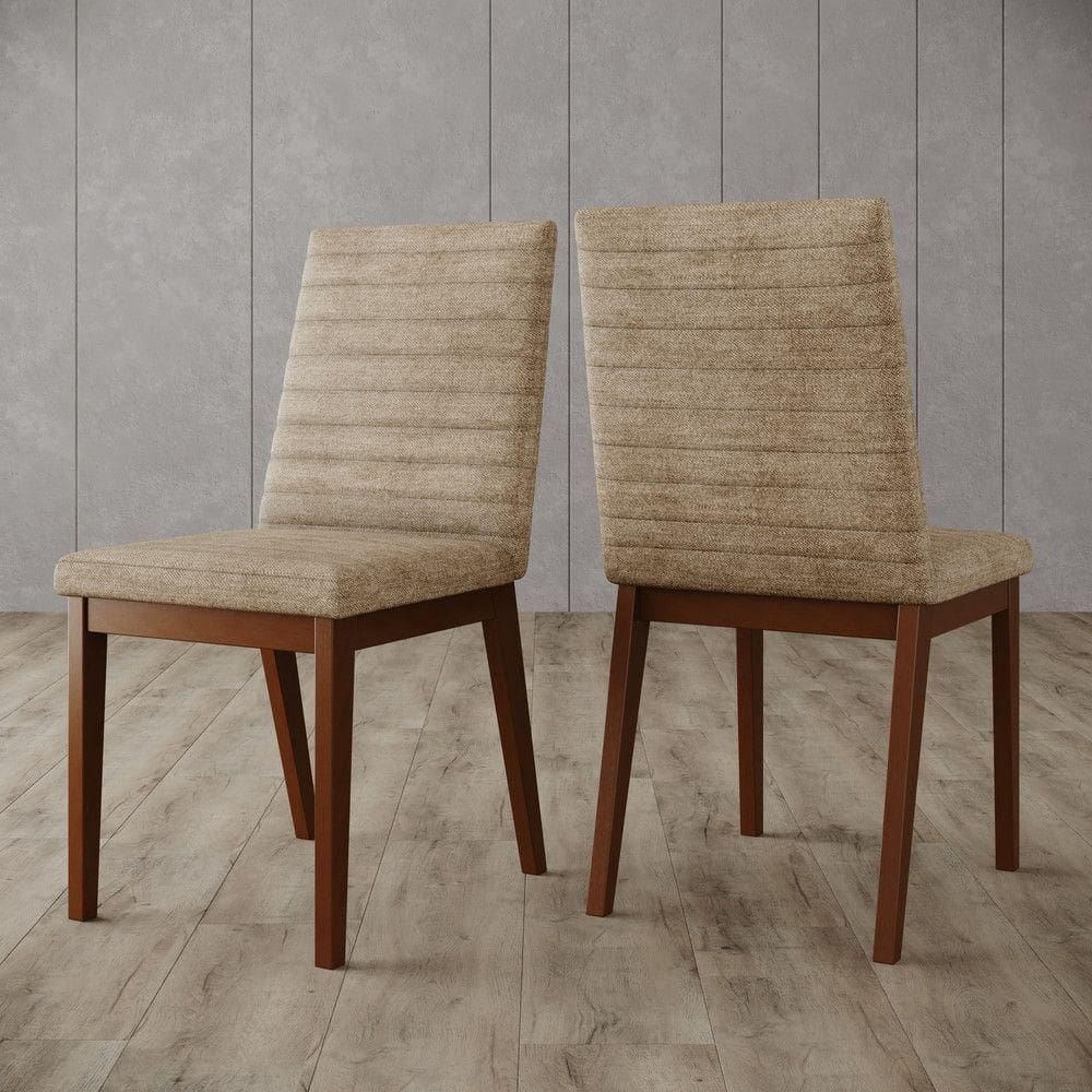 Conjunto 2 Cadeiras Elena Para Mesa De Jantar Nature Com Creme