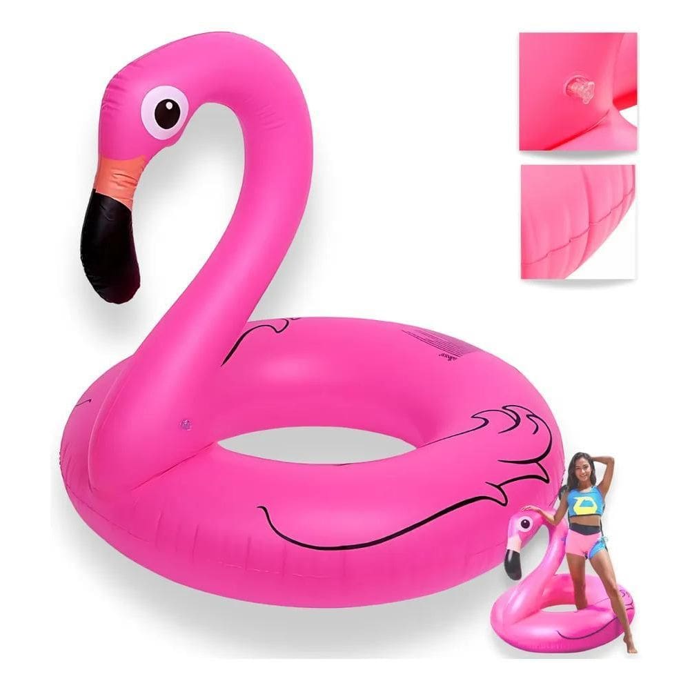 Boia Flamingo Gigante Inflável 120Cm Rosa Adulto Piscina
