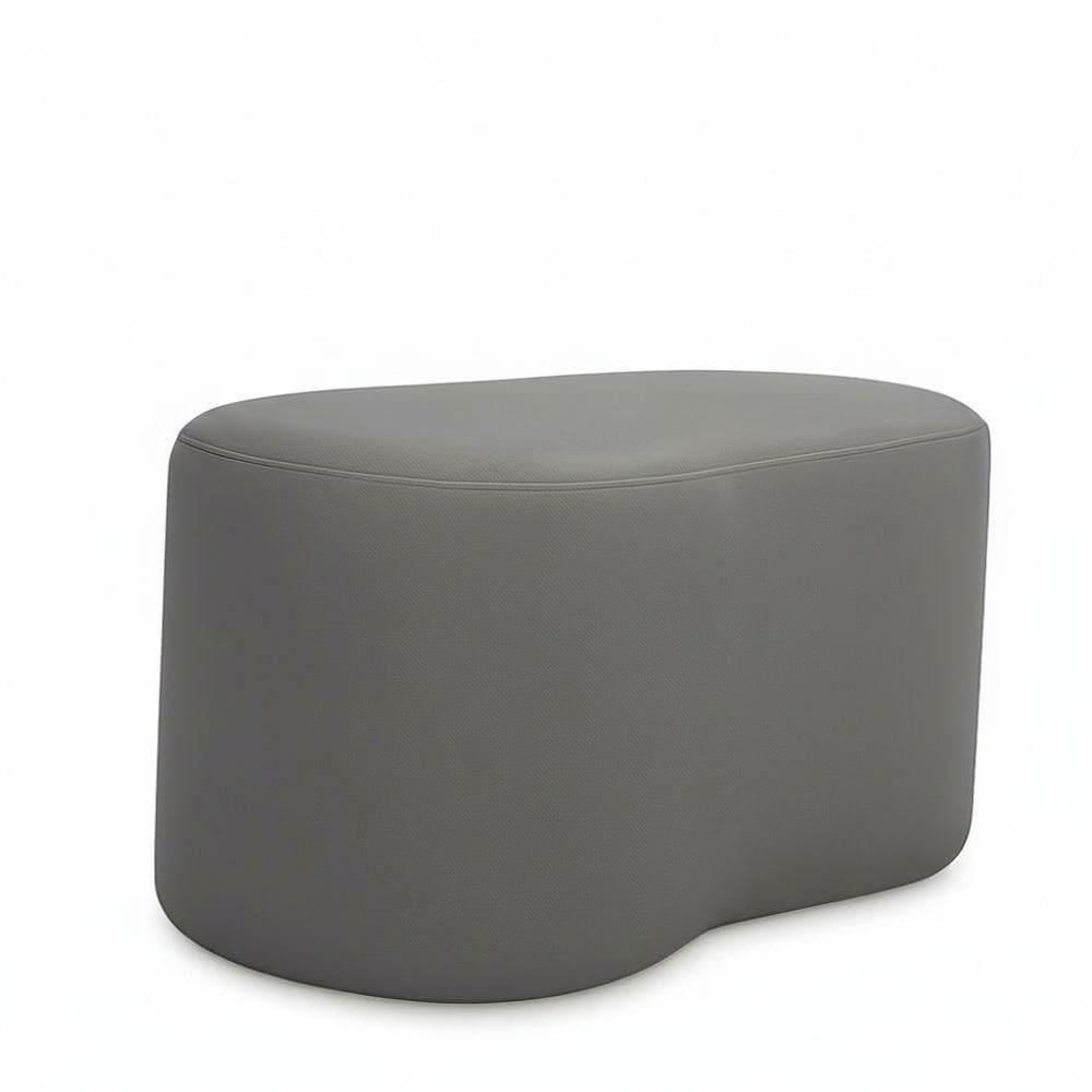 Puff Curvo Feijão Orgânico Sala Redondo Confortável Quarto Moderno Linho Cor:cinza