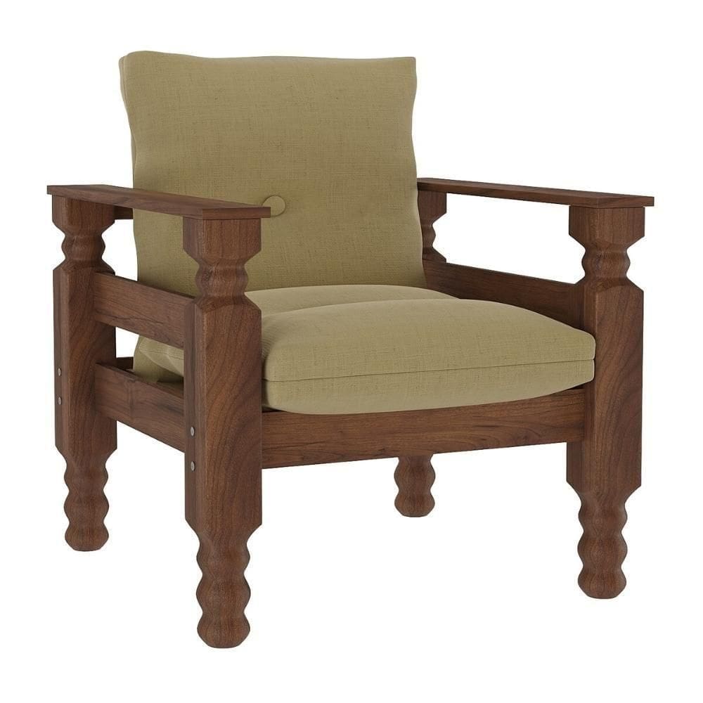 Poltrona Madeira Maciça Liz Multimóveis Vcr7003 - Areia Areia