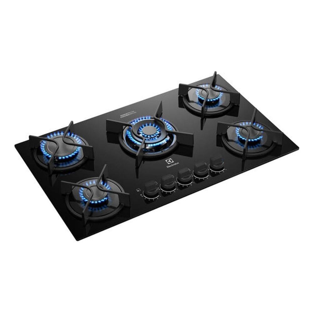 Cooktop 5 Bocas A Gas Vidro Preto Master - Electrolux