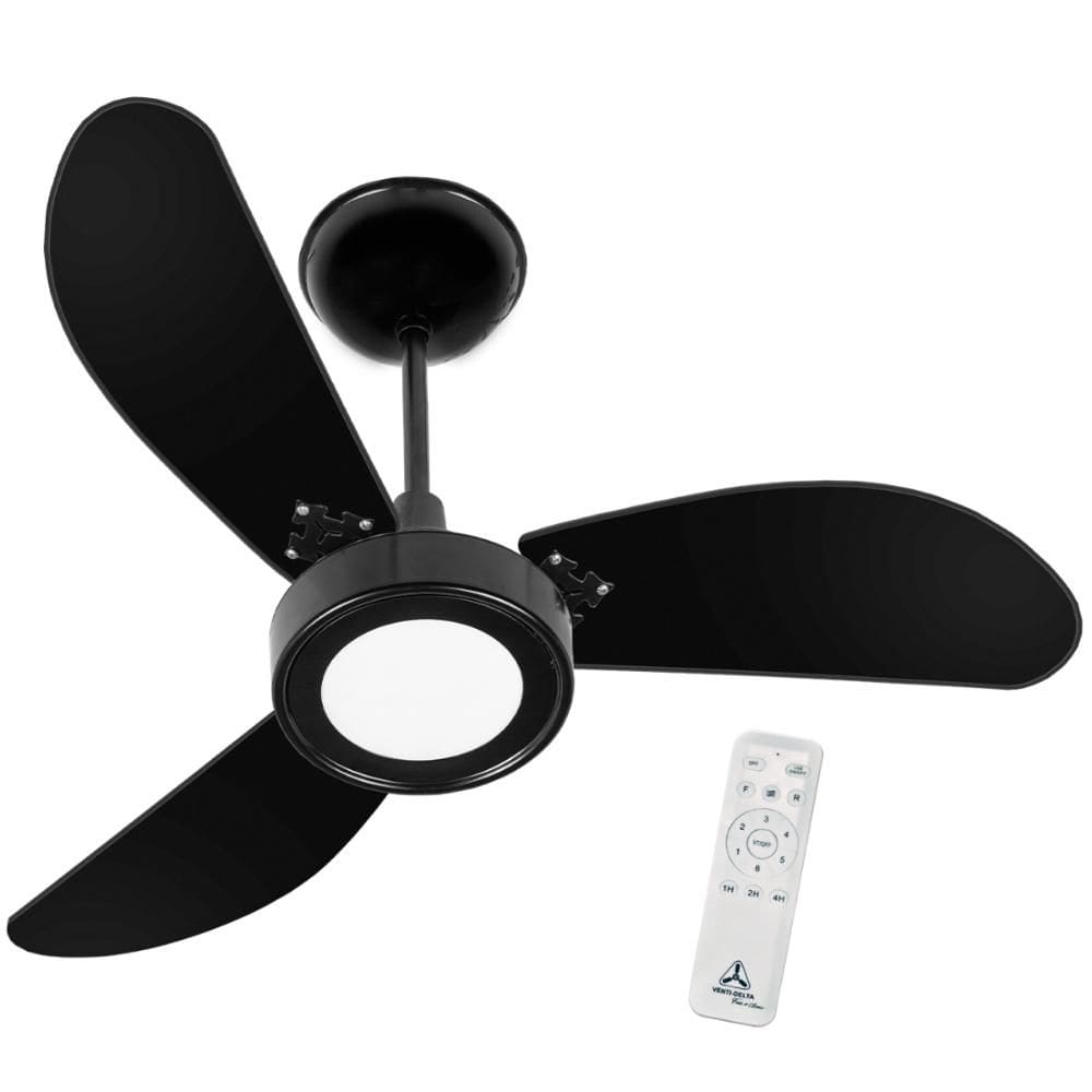 Ventilador de Teto Silencioso 3 Pás 55W Com Controle Remoto LED Inverter Venti Delta