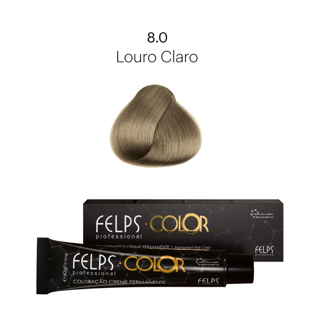 Coloração Profissional  Felps Color Louro Claro 8.0 (Base) - 60g