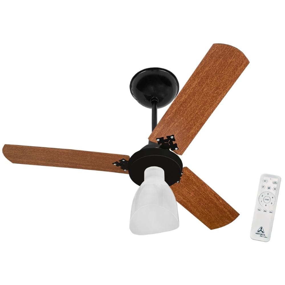 Ventilador de Teto Silencioso 3 Pás 55W Com Controle Remoto Globo Aberto Venti Delta