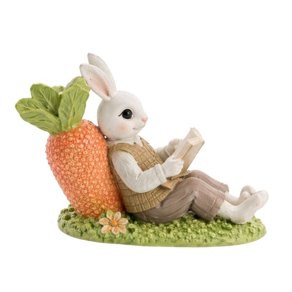 Coelho De Pascoa La Belle Lendo Livro 13,5x10x5cm 1098972