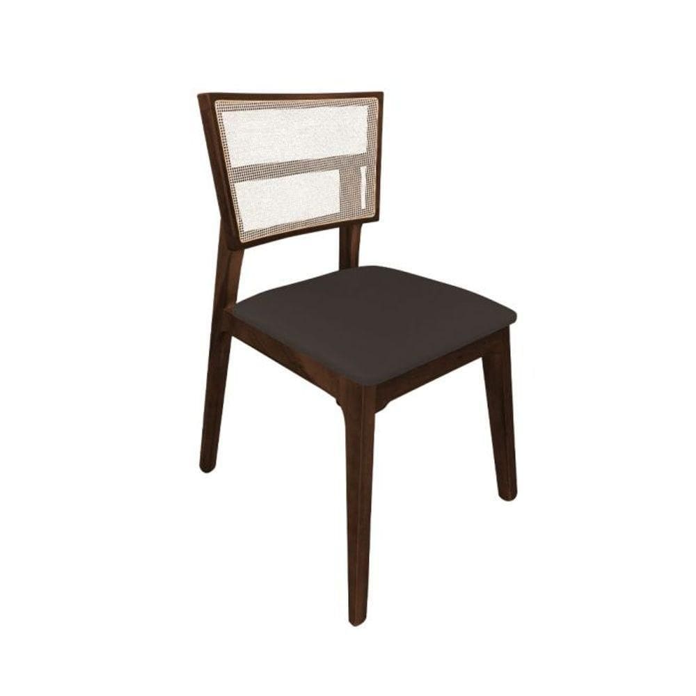 Cadeira De Jantar Em Tela Premium Madeira Maciça Manuela Marrom Veludo