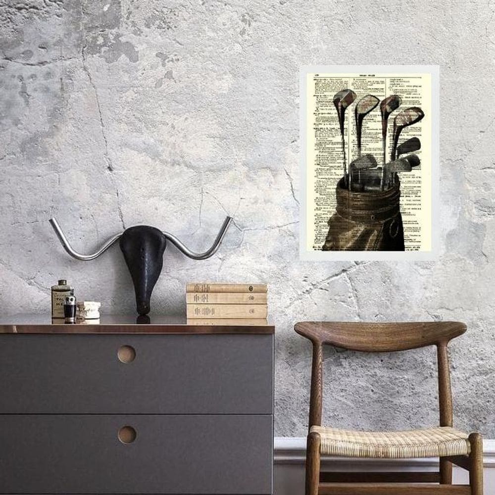 Quadro Vintage Tacos De Golf 45X34Cm