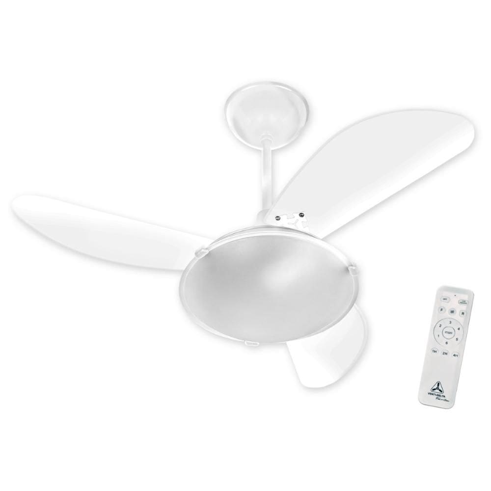 Ventilador de Teto 3 Pás Controle Remoto Space Lustre Para 2 Lâmpadas Venti Delta