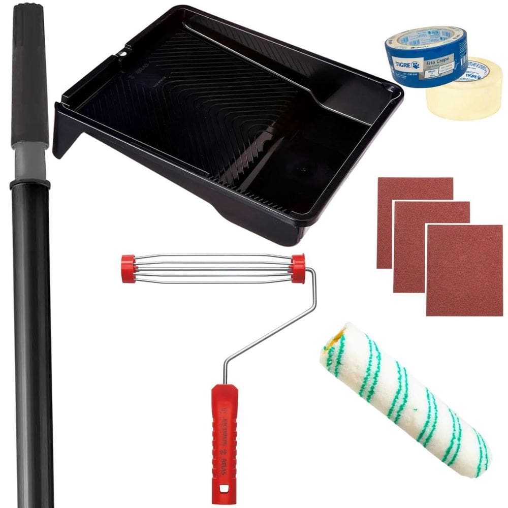 Rolo 23Cm+Suporte Rolo 23Cm+Bandeja 2,7L+Cabo Extensor 128M