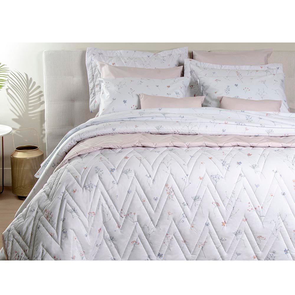 Jogo de Cama Duplo Queen 4 Peças Percal 180 Fios Verani Sonhare Prata