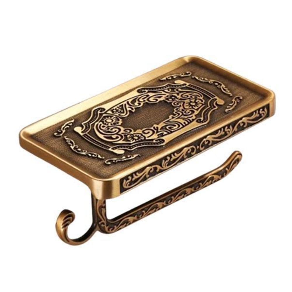 Suporte Porta Papel Higiênico De Parede Vintage Bronze