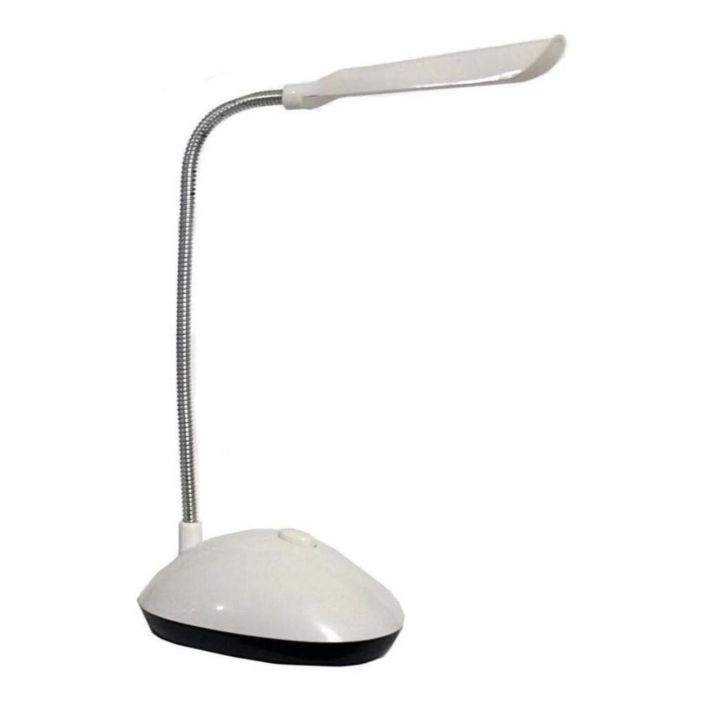Luminária Mesa Mini Flexível Led Leitura Branca 28cm