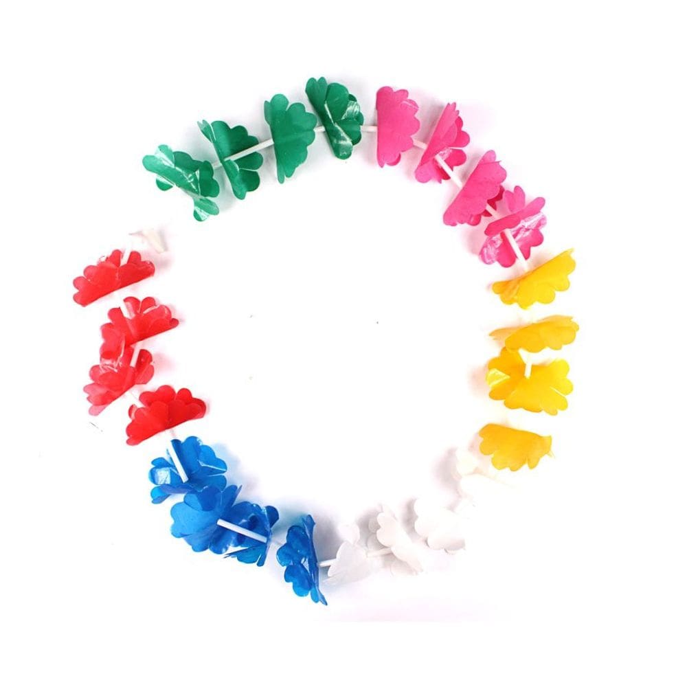 Colar Havaiano Colorido de Plástico  Unidade