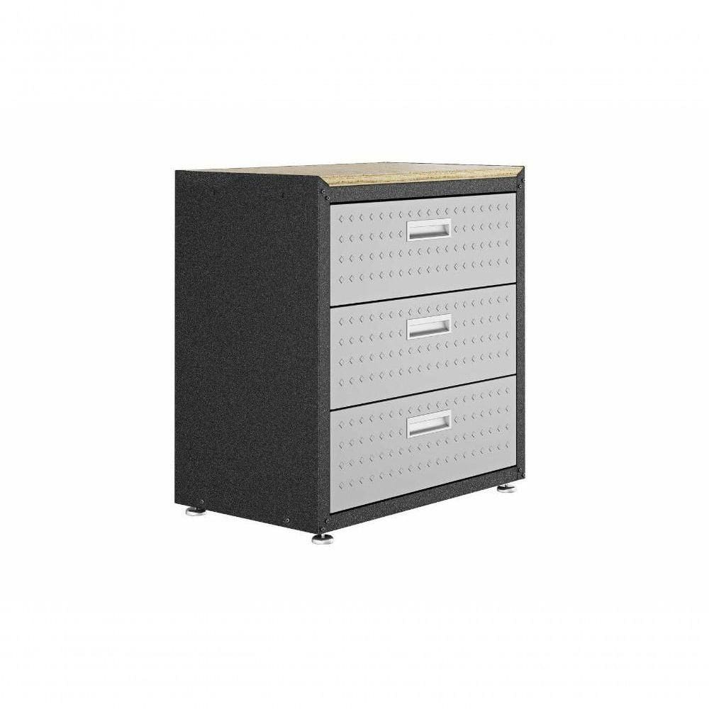 Balcão Multiúso Titanium Itatiaia - 3 Gavetas Preto Com Cinza