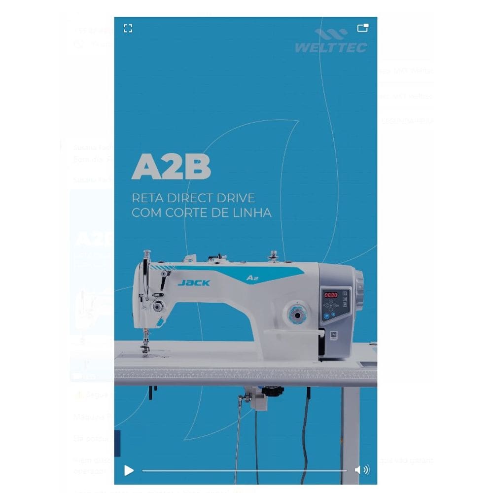 Costura Reta Direct Drive Com Corte Jack A2B -220V