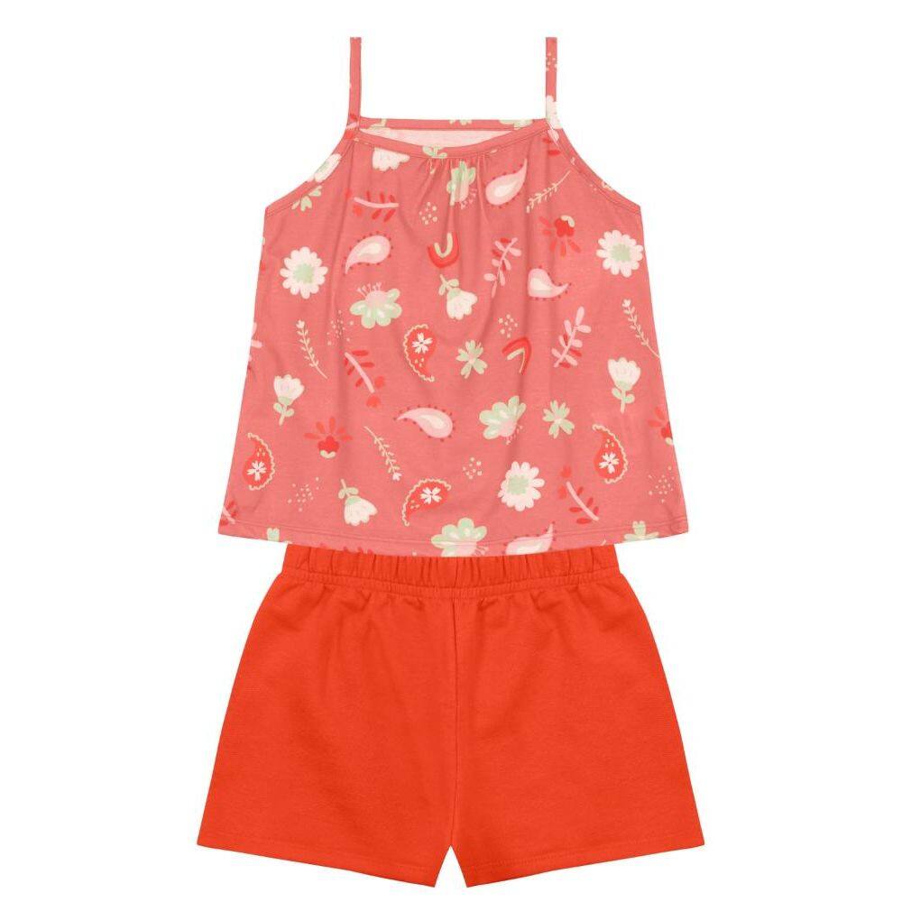 Conjunto infantil menina floral Brandili