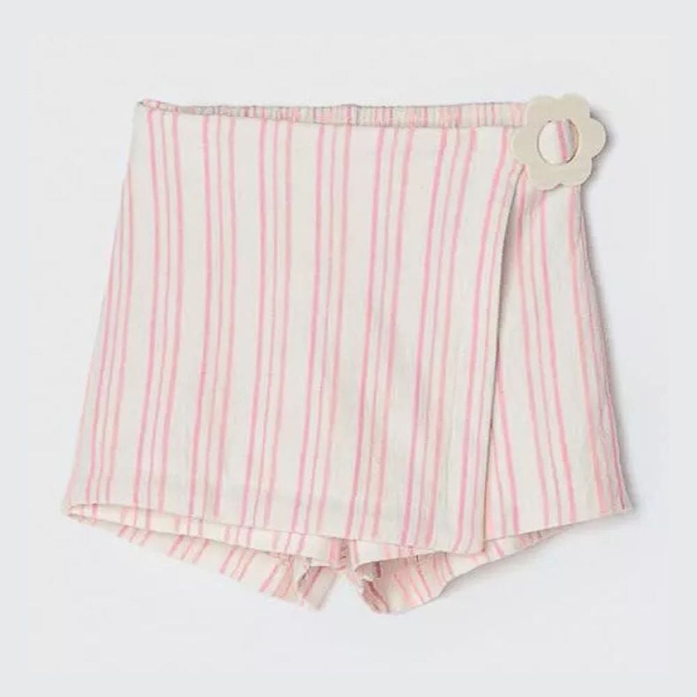 Shorts Saia Transpassada Infantil Menina Listras - Hering