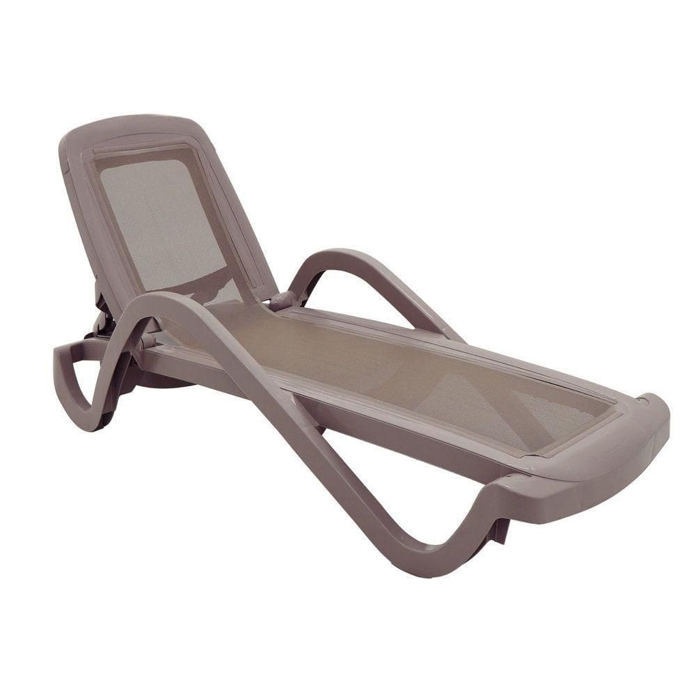 Espreguiçadeira Tramontina Cancún Em Polipropileno Camurça Com Tela Camurça Tramontina