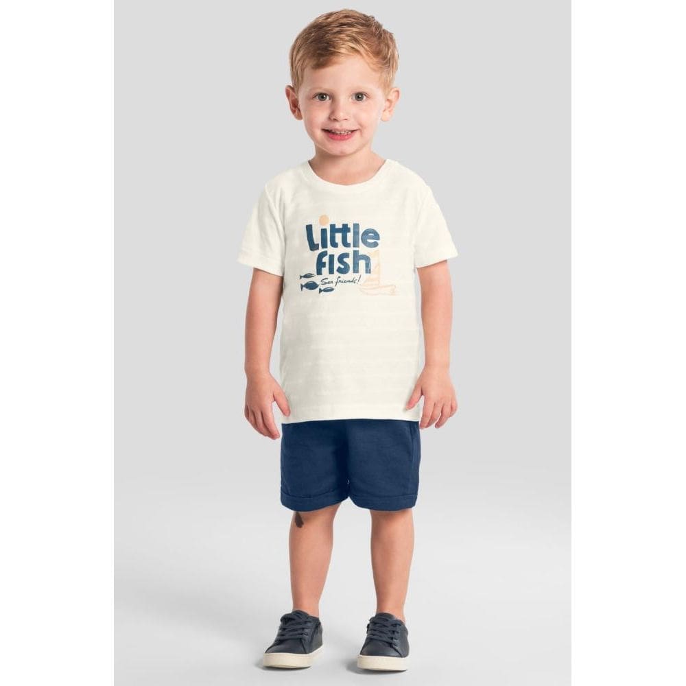 Camiseta infantil menino listrada Mundi