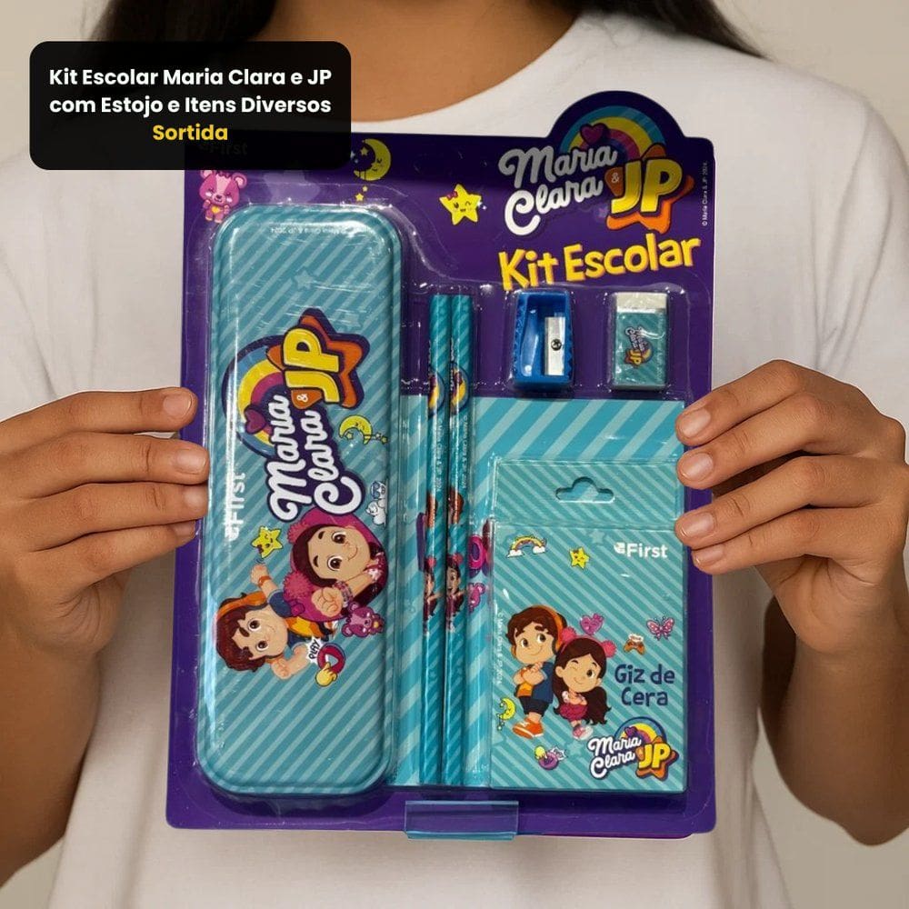 Kit Escolar Maria Clara e JP com Estojo e Itens Diversos