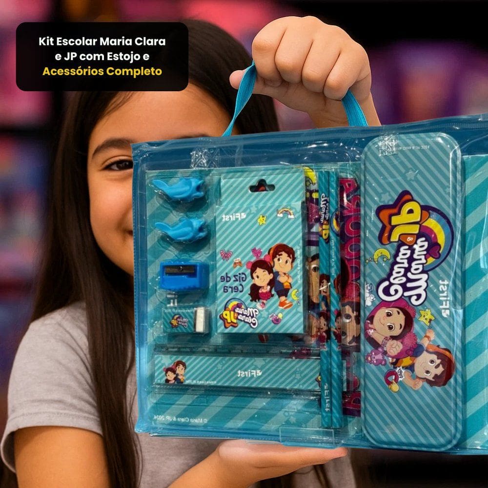 Kit Escolar Maria Clara e JP com Estojo Completo