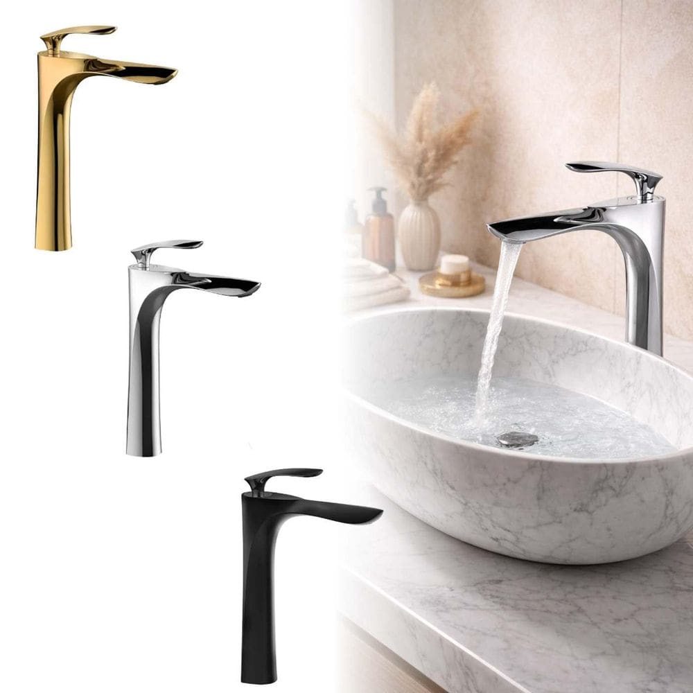 Torneira Bica Alta Banheiro Lavabo Monocomando Cor Dourado