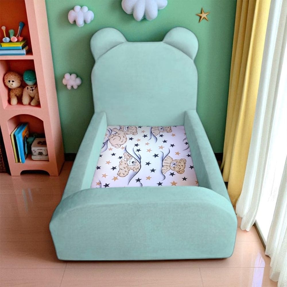 Cama Infantil Montessoriana Soft Segura e Confortável com Colchão Incluso para Quarto - Acqua