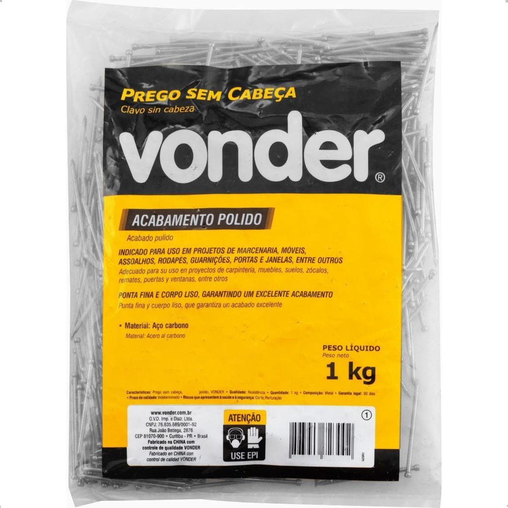 Prego Sem Cabeça 12 X 12 Polido 1 Kg Vonder