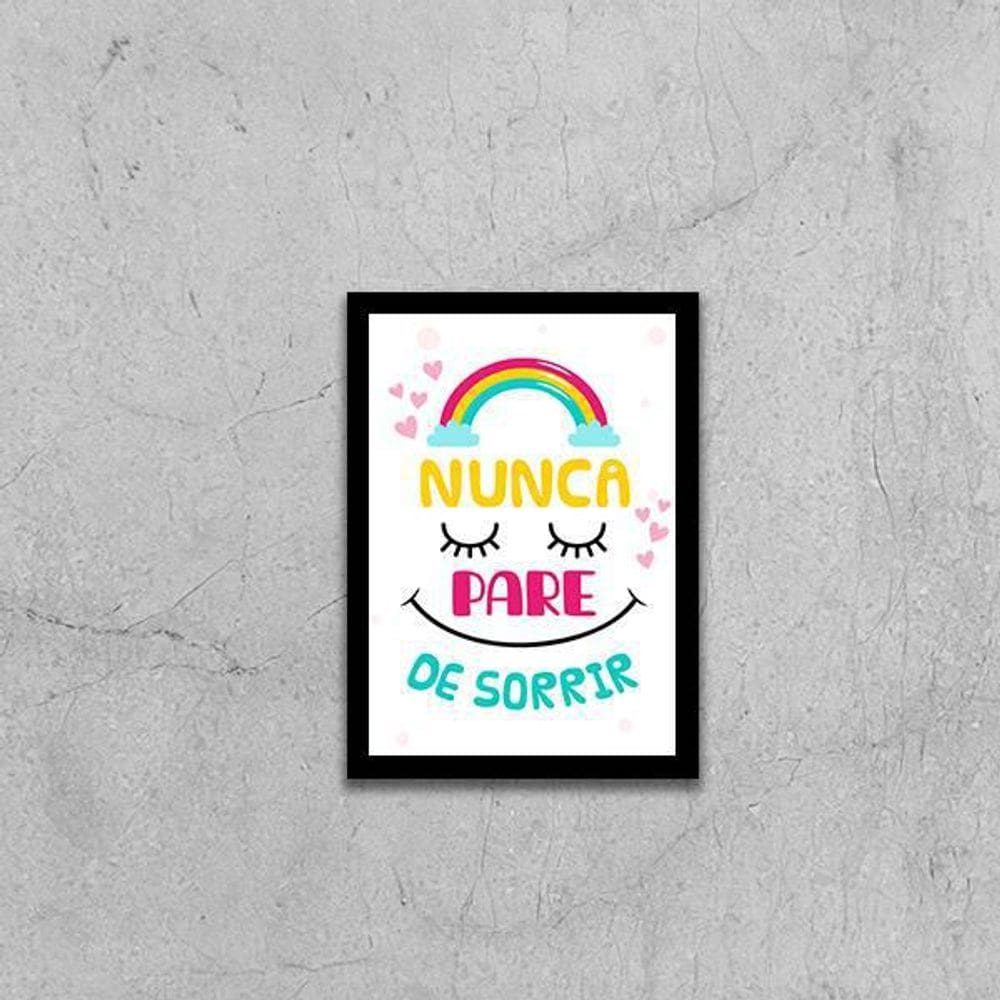 Quadro Nunca Pare De Sorrir 24X18Cm