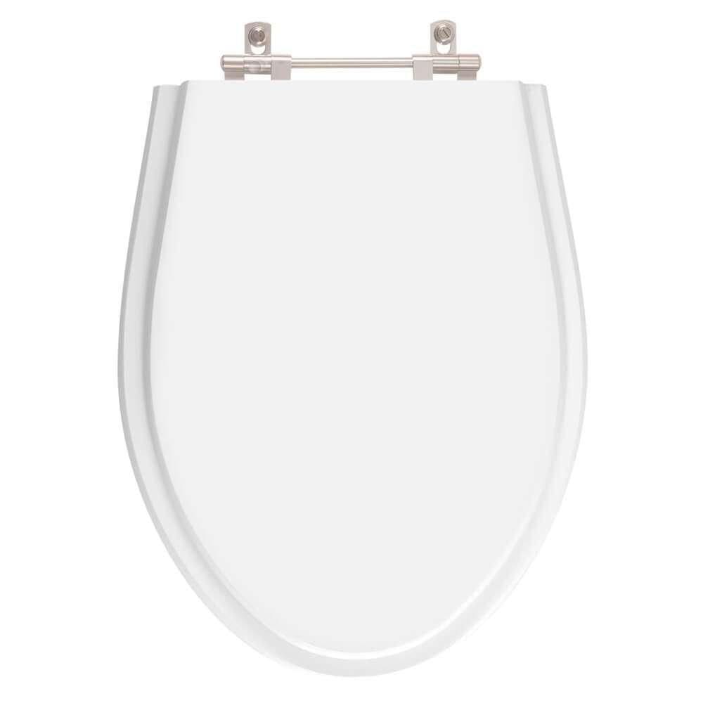 Assento Sanitário Poliester Oval Alongado Branco para vaso Aqualiv