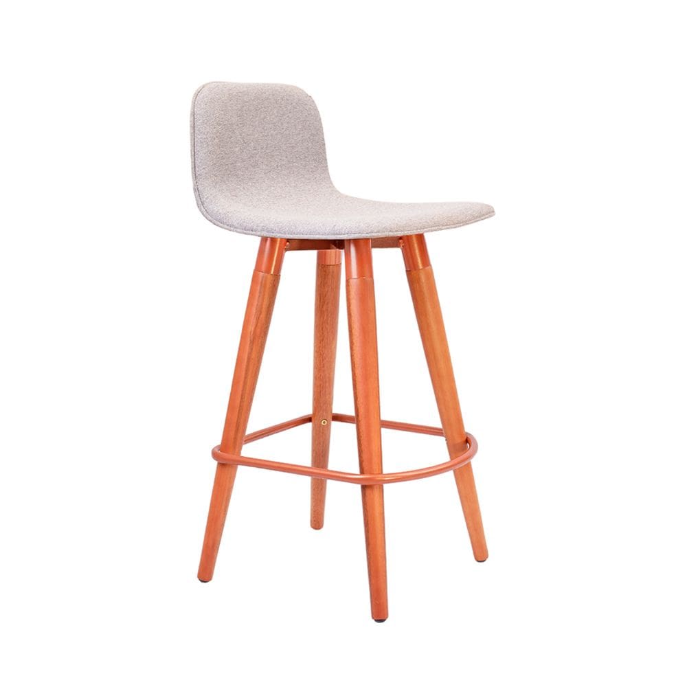 Banqueta Baixa Linea Aço Cobre para Balcao Cozinha Ilha Varanda Gourmet Moderno - Cinza Assento