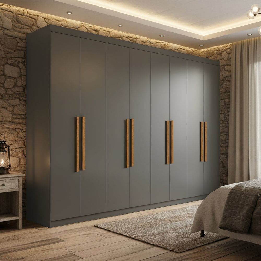 Guarda-roupa 8 Portas com Puxador 50cm Albert Onix-