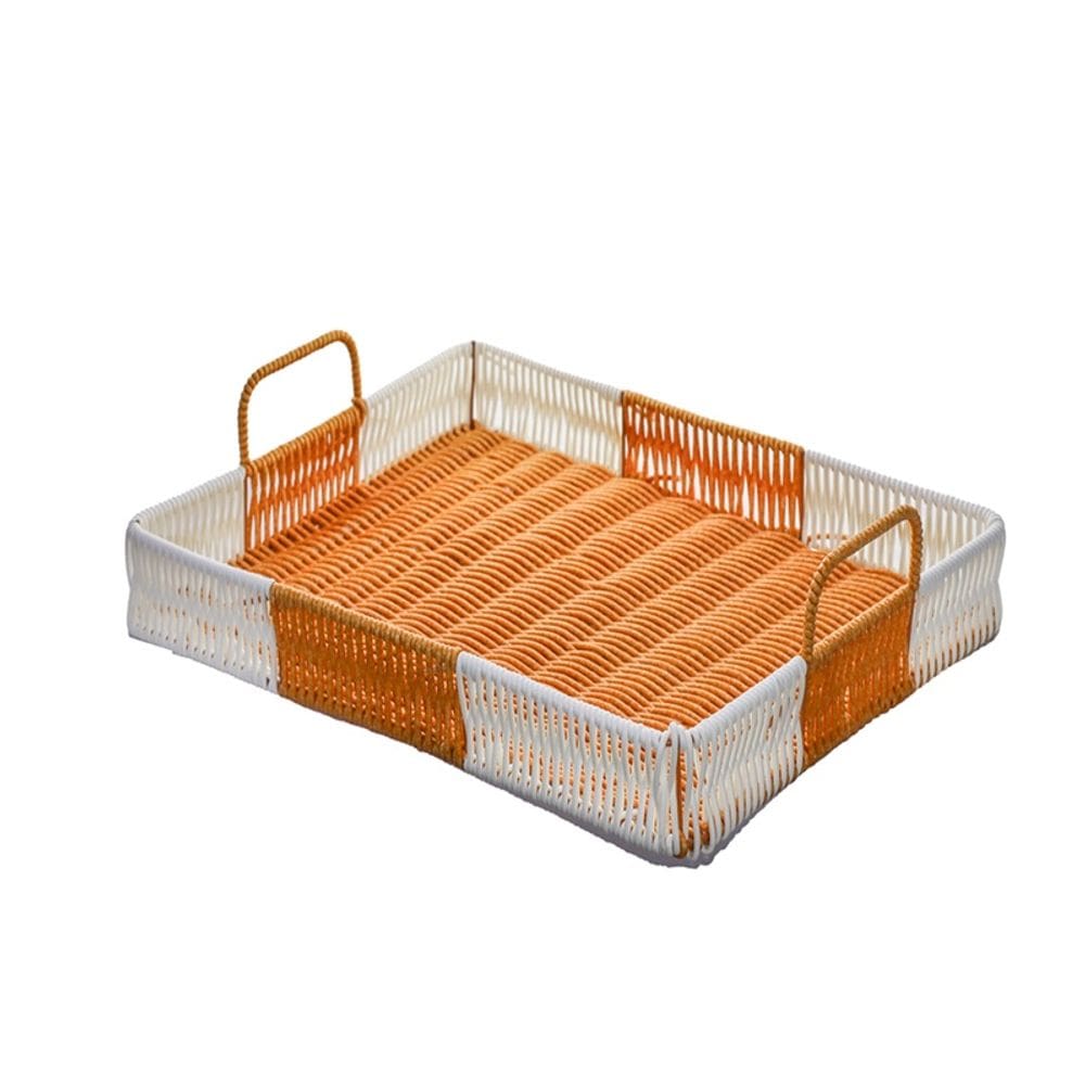 Cesta Retangular Bandeja De Servir Rattan 38X28X4,5CM FRG6571