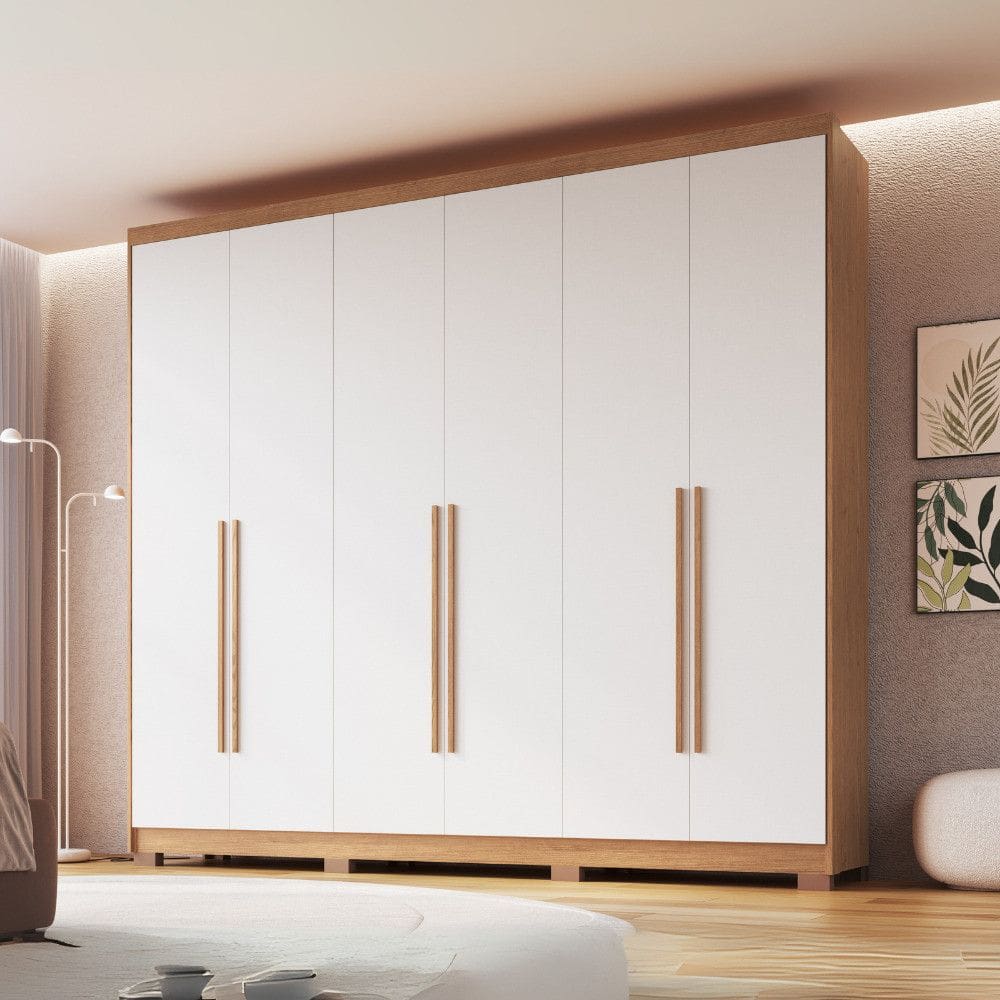 Guarda Roupa Casal 6 Portas com Pes Brescia Moveis Castro
