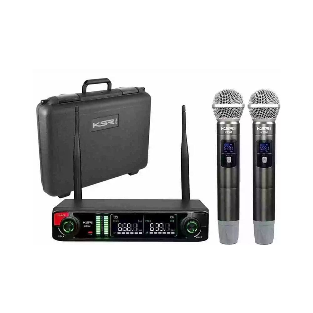 Microfone Sem Fio Duplo Profissional KSR Pro KT5M