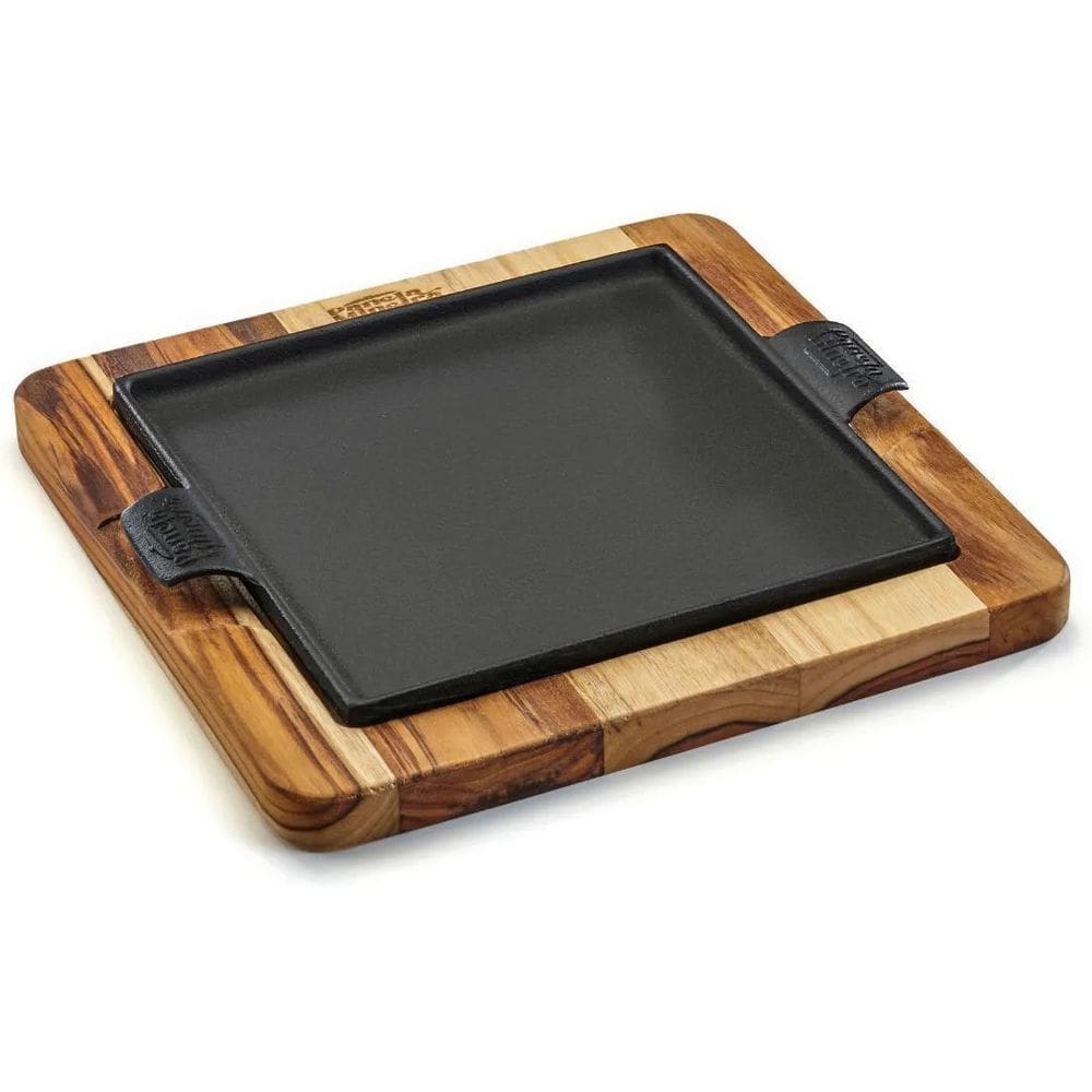 Chapa quadrada 24cm petisco com suporte madeira Panela Mineira