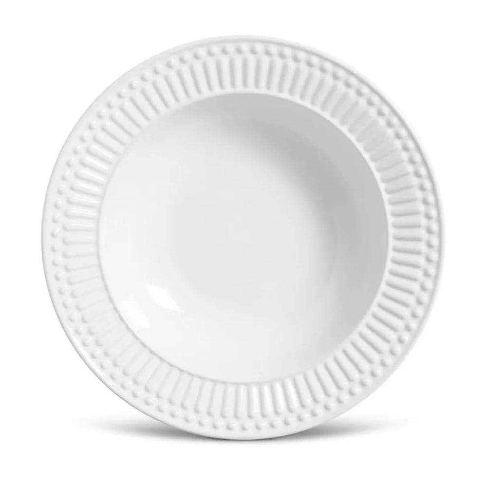 Prato Fundo Roma Branco Ø22cm Mesa Posta Porto Brasil