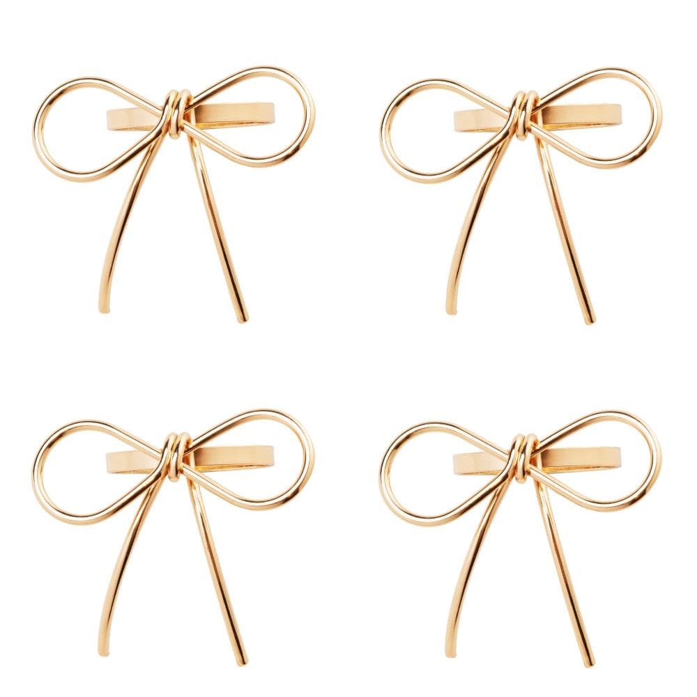 Conjunto 4 Anéis para Guardanapos Entre Laços Dourado Wolff