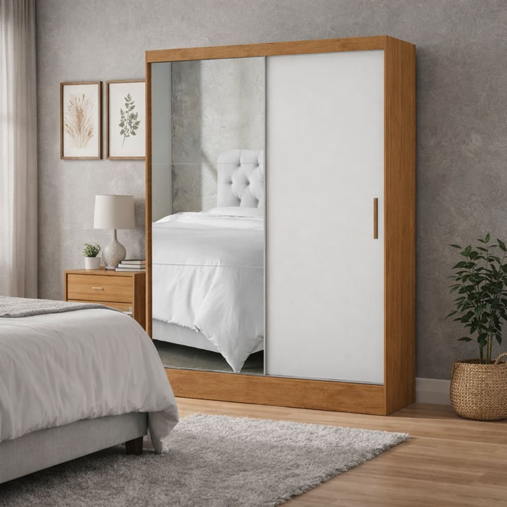 Guarda Roupa Com Espelho e 2 Portas Sapphire -Grand Line