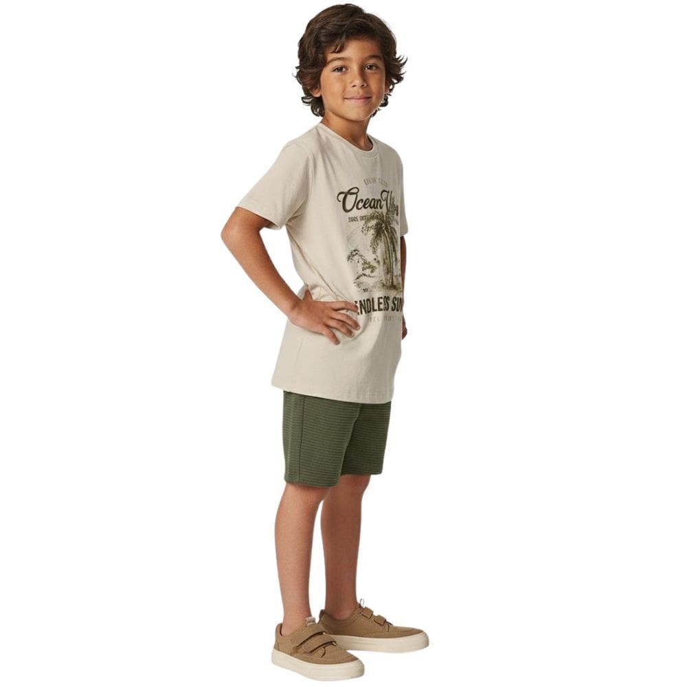 Conjunto Infantil Ocean Vibes Camiseta e Bermuda Festa