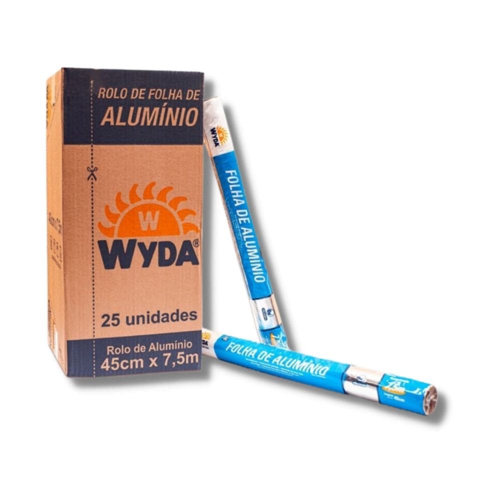 Rolo de Papel Alumínio 45x7,5m Wyda c/25 un