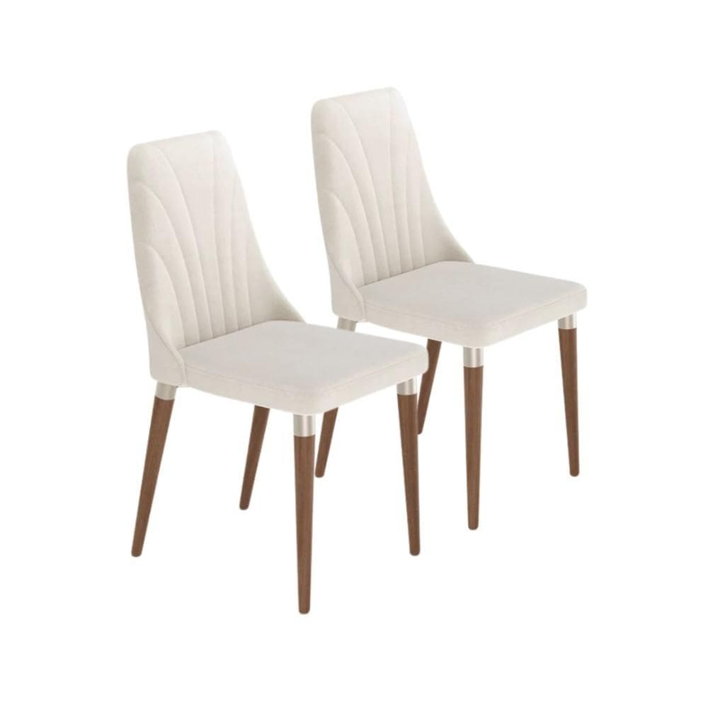 Kit 2 Cadeiras de Cozinha Loren Natural Mesa de Jantar