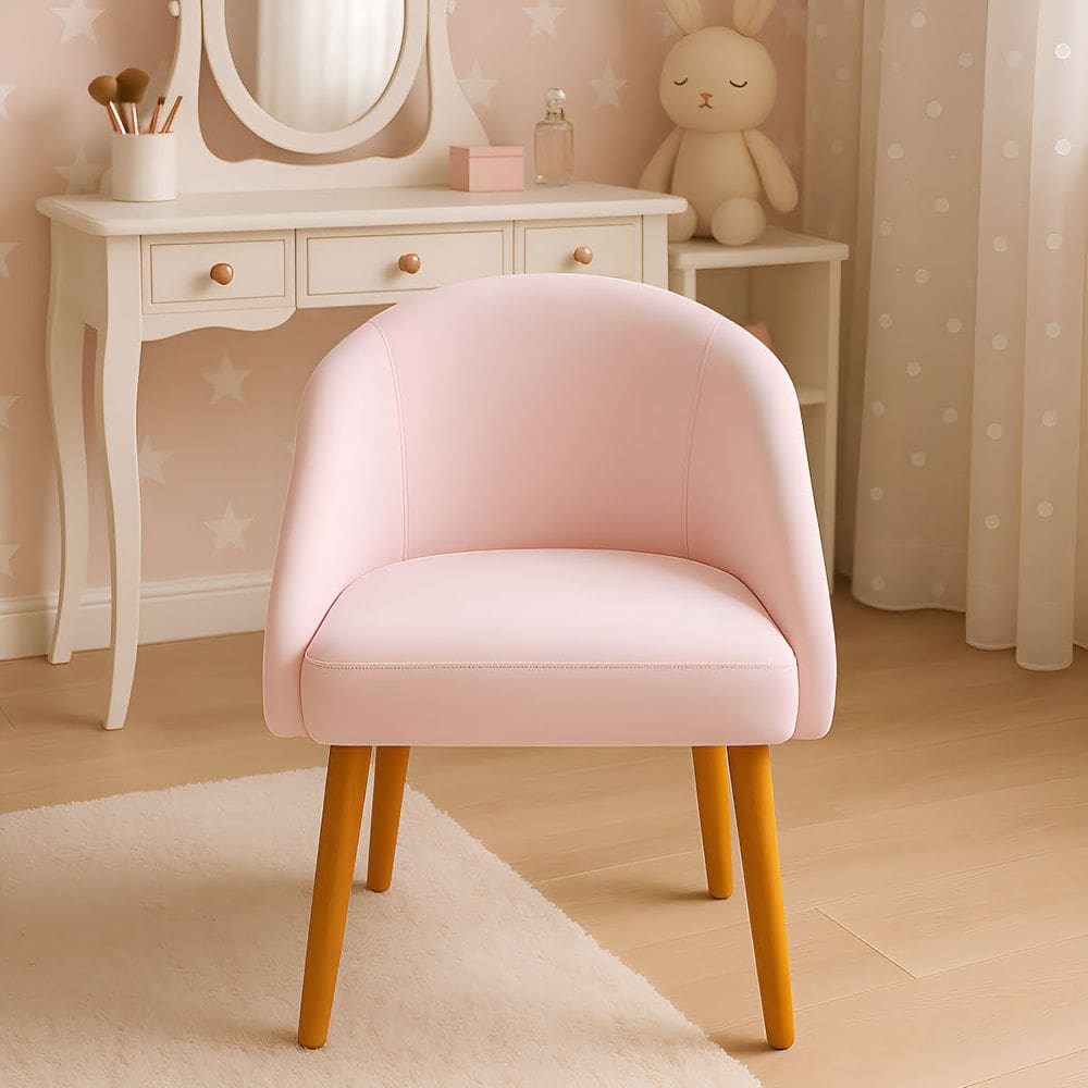 Banqueta Poltrona Lua Rosa Bb Para Recepção Atendimento Penteadeira