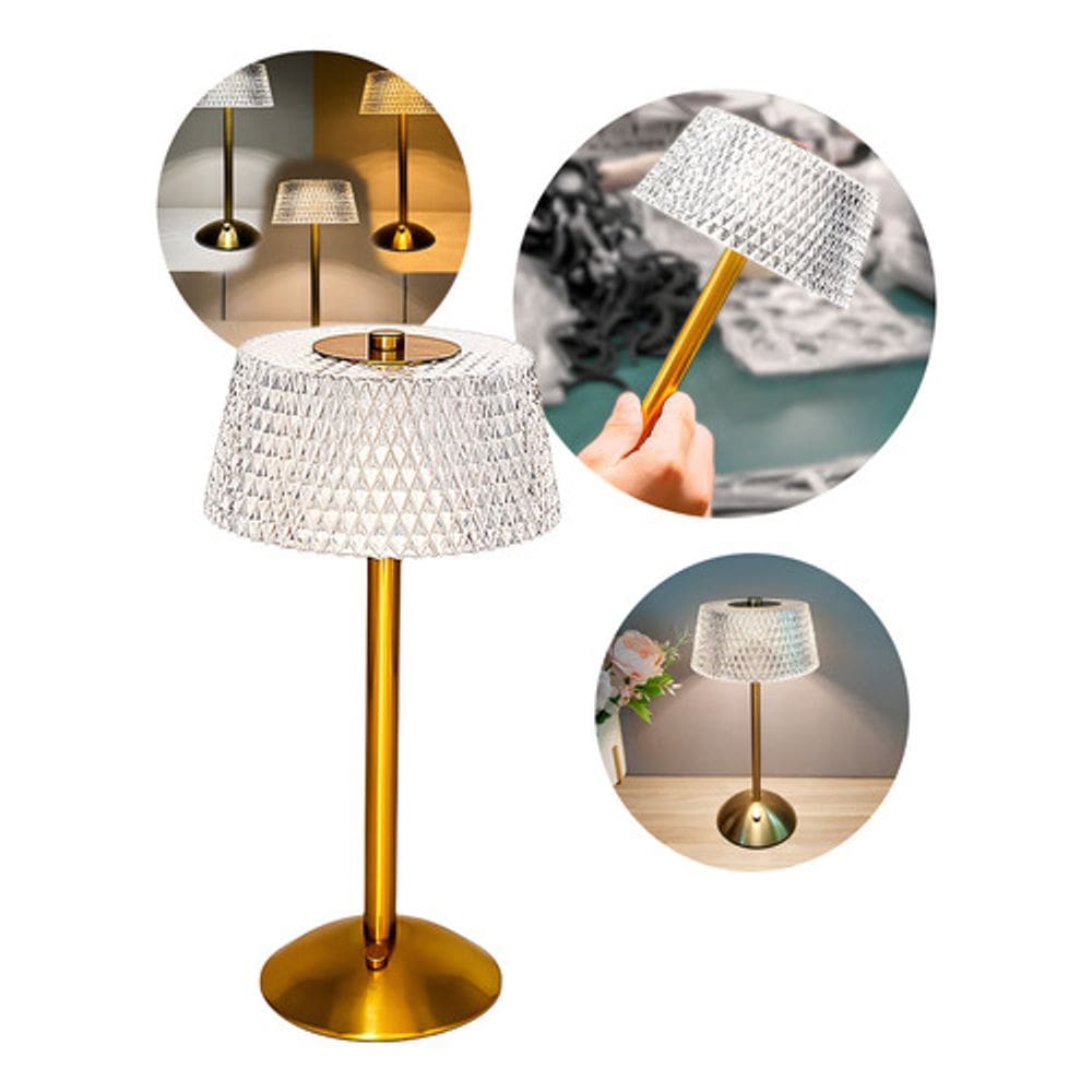 Luminária Led De Mesa Recarregável Com Controle Touch