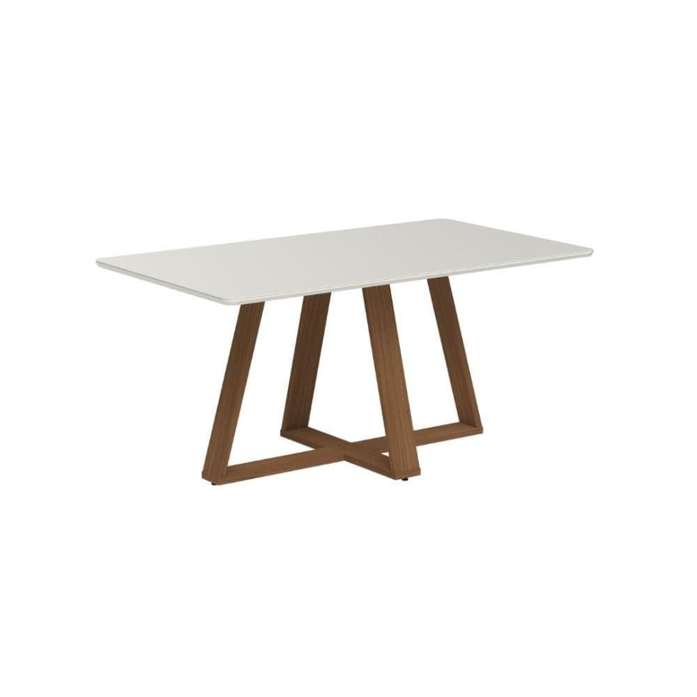 Mesa de Jantar Retangular  Vidro para 6 Lugares Avena 184 cm